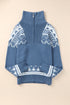 Geometry Knit Quarter Zip Sweater
